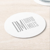 Stilvolle Minimal- und moderne Gray-Initials & Nam Runder Pappuntersetzer (Angewinkelt)