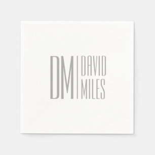 Stilvolle Minimal- und moderne Gray-Initials & Nam Serviette