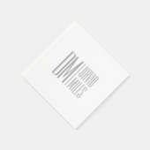 Stilvolle Minimal- und moderne Gray-Initials & Nam Serviette (Ecke)