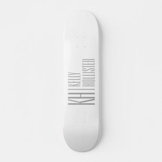 Stilvolle Minimal- und moderne Gray-Initials & Nam Skateboard (Vorne)