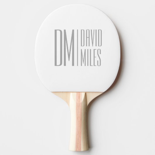 Stilvolle Minimal- und moderne Gray-Initials & Nam Tischtennis Schläger (Vorderseite)