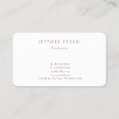 Stilvolle minimale Entwurfs-Schablone berufliches Visitenkarte (Rückseite)