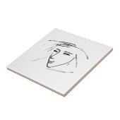 Stilvolle Minimalismus White Black Face Sketch Fliese (Seite)
