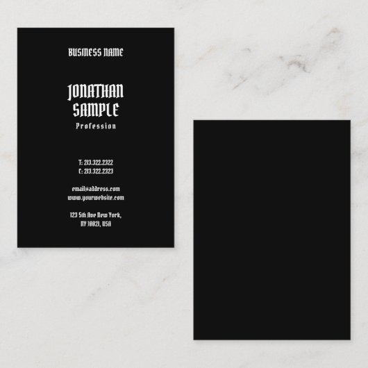 Stilvolle Minimalistic moderne Schwarz-weiße Visitenkarte (Vorne/Hinten)