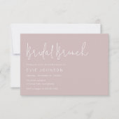 Stilvolle Minimalistisch Blush Brautparty Brunch Einladung (Vorderseite)