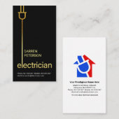 Stilvolle Minimalistisch-Gold-Power-PlugIns Visitenkarte (Vorne/Hinten)