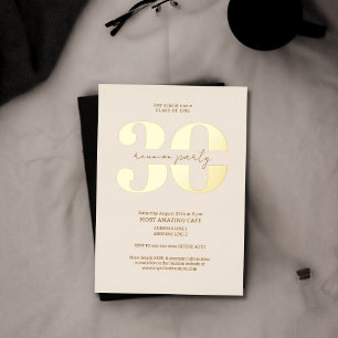 Stilvolle minimalistische 30-Jahres-Klassentreffen Folieneinladung