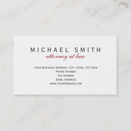 Stilvolle Minimalistische Anwaltskanzlei-Visitenka Visitenkarte (Vorderseite)