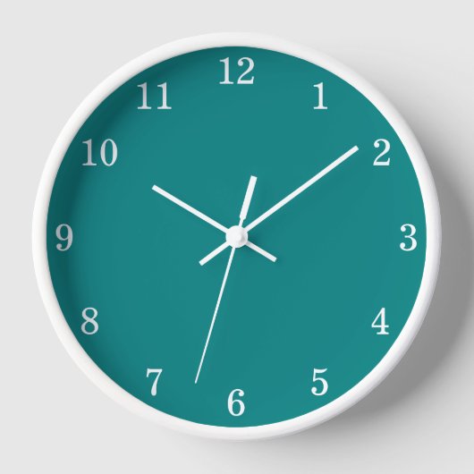 Stilvolle Minimalistische Aquamarine Wall-Uhr Uhr (Vorderseite)