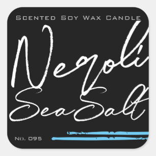 Stilvolle Minimalistische Candle Label Black Light Quadratischer Aufkleber