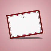 Stilvolle Minimalistische Cinnamon Rose Monogram Mitteilungskarte