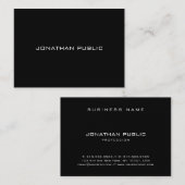 Stilvolle Minimalistische Elegant Black Simple Mod Visitenkarte (Vorne/Hinten)