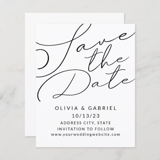 Stilvolle Minimalistische Elegante Kalligraphie (Vorne/Hinten)