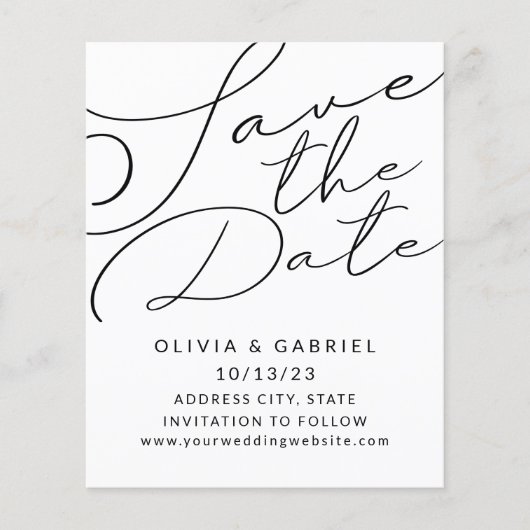 Stilvolle Minimalistische Elegante Kalligraphie (Vorderseite)