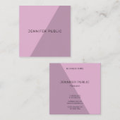 Stilvolle Minimalistische elegante Lila Vorlage Mo Quadratische Visitenkarte (Vorne/Hinten)