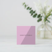 Stilvolle Minimalistische elegante Lila Vorlage Mo Quadratische Visitenkarte (Stehend Vorderseite)