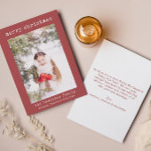 Stilvolle Minimalistische Foto Weihnachtskarte Dankeskarte