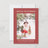 Stilvolle Minimalistische Foto Weihnachtskarte Dankeskarte (Vorderseite)