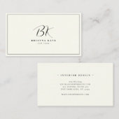 Stilvolle Minimalistische Handschrift Monogram Visitenkarte (Vorne/Hinten)
