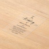 Stilvolle Minimalistische Hochzeit Acryleinladungen (Ablage )