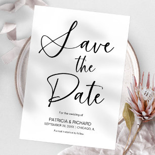 Stilvolle Minimalistische Hochzeit ohne Foto speic Einladung