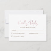 Stilvolle Minimalistische Hochzeit RSVP Karte (Vorderseite)