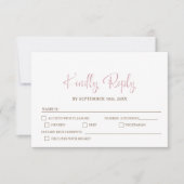 Stilvolle Minimalistische Hochzeit RSVP Karte (Vorderseite)
