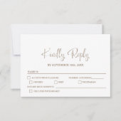 Stilvolle Minimalistische Hochzeit RSVP Karte (Vorderseite)