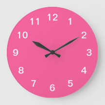 Stilvolle minimalistische Hot-Pink-Wanduhr