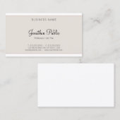 Stilvolle Minimalistische Moderne Einfach Elegante Visitenkarte (Vorne/Hinten)