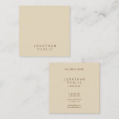 Stilvolle minimalistische Moderne Elegante Beige V Quadratische Visitenkarte (Vorne/Hinten)