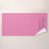 Stilvolle Minimalistische Monogramm Name Rosa Badehandtuch (Badehandtuch)