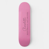 Stilvolle Minimalistische Monogramm Name Rosa Skateboard (Vorderseite)