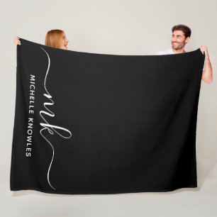 Stilvolle Minimalistische Monogramm und Name Fleecedecke