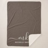 Stilvolle Minimalistische Monogramm und Name Sherpadecke (Vorderseite)