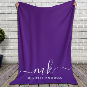 Stilvolle Minimalistische Monogramm und Name Sherpadecke