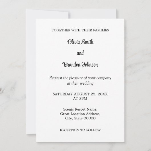 Stilvolle Minimalistische QR Code UAWG Wedding Ein Einladung (Vorderseite)