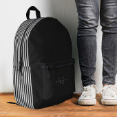 Stilvolle Minimalistische Schwarz-weiße Streifen M Bedruckter Rucksack