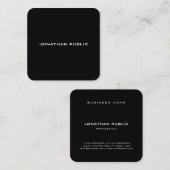 Stilvolle Minimalistische Schwarz-weiße Vorlage To Quadratische Visitenkarte (Vorne/Hinten)