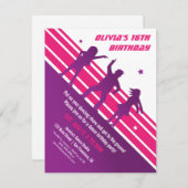 Stilvolle Minimalistische Tee-Disco-Tanz Geburtsta Einladung (Vorne/Hinten)