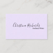 Stilvolle Minimalistische Violette Visitenkarte (Vorderseite)