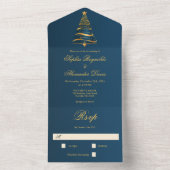 Stilvolle Minimalistische Weihnachtsbaumhochzeit All In One Einladung (Innen Boden)