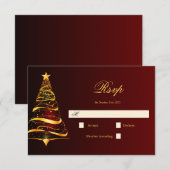 Stilvolle Minimalistische Weihnachtsbaumhochzeit RSVP Karte (Vorne/Hinten)