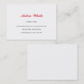 Stilvolle Minimalistische Weiße Visitenkarte (Vorne/Hinten)