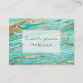 Stilvolle Mint Gold Abstrakt Marble Liquid Paint Visitenkarte (Vorderseite)