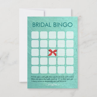 Stilvolle Mint Green 5x5 Bridal Bingo Cards