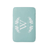 Stilvolle Mint Green Monogram Badematte (Vorderseite Vertikal)