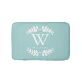 Stilvolle Mint Green Monogram Badematte (Vorderseite)