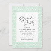 Stilvolle Mint Green Script Foto Graduation Party Einladung (Rückseite)