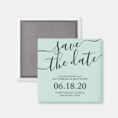 Stilvolle Minzskripte Hochzeit Sichern Sie das Dat Magnet (Vorderseite/Rückseite)